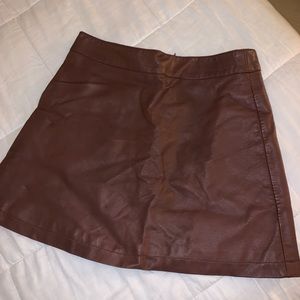 Forever 21 Brown Leather Mini Skirt